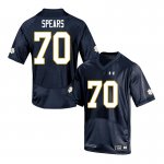 Notre Dame Fighting Irish Men's Hunter Spears #70 Navy Under Armour Authentic Stitched College NCAA Football Jersey TOZ7599UY